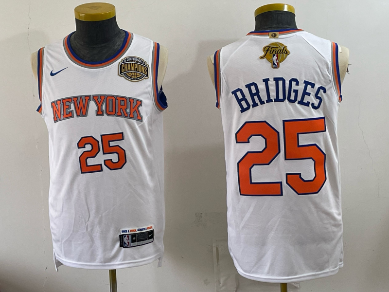 Men New York Knicks #25 Bridges white 2026 Nike NBA jersey 072201->new york knicks->NBA Jersey